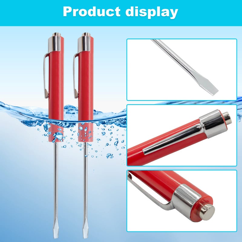 Earthtec (10) TEN for Snap on Pocket Screwdriver, Flat Tip Screwdrivers, RED ~ Magnetic .NEW. R86855 - Image 4